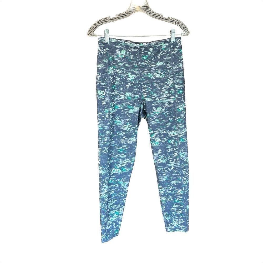 Calvin Klein Performance Printed Leggings Gray/Green/White Size Large